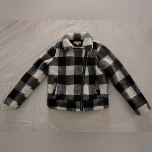 Girls Cherokee Black and White Buffalo Plaid Jacket Size Medium (7-8)